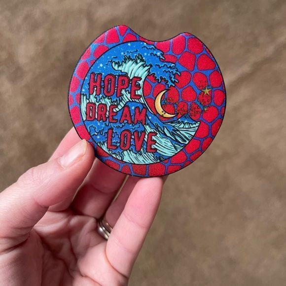 Hope Dream Love Ocean Car Coaster Set | Car Accessories - Picture 3 of 12